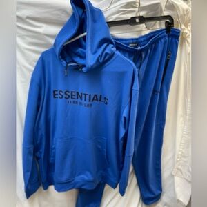 NEW!!’ Essentials Fear of God Blue Hoodie and Sweatpants Set men sz 2x